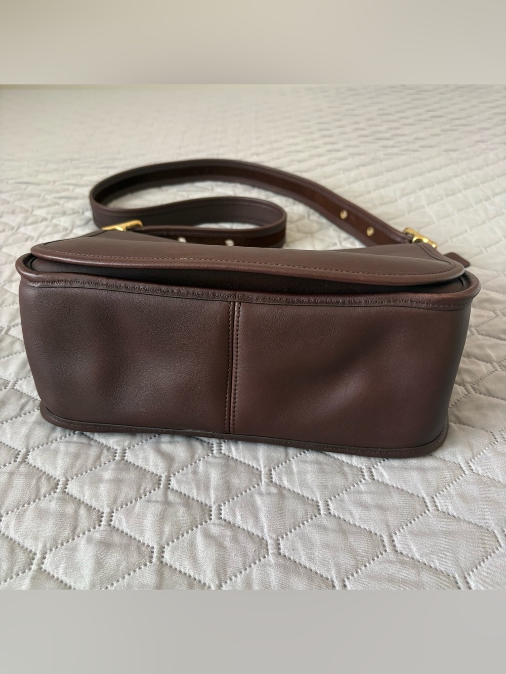 Vintage Coach Patricia’s Legacy Dark Brown Leather Saddle Shoulder Bag Crossbody - Picture 4 of 12